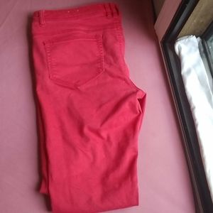 Red skinny jeans